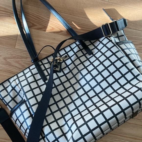 Kate Spade Black and White Checkered Women's large Tote Bag - Picture 2 of 6